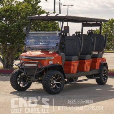 2025 Denago Rover XXL Lithium Golf Cart - Lava Orange