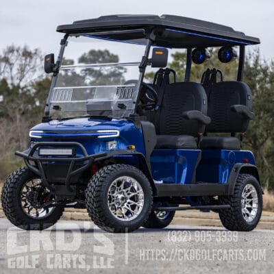 2025 Denago Rover XL 4-Forward Passenger Lithium Powered Golf Cart – Blue Special Edition