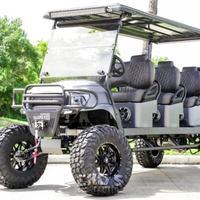 2022 Club Car Alpha Monster 8-Passenger Gas Powered Limo Golf Cart – Matte Gray