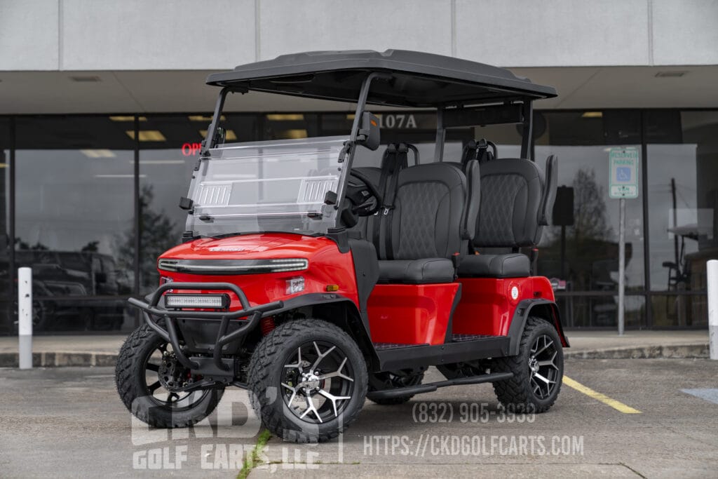 2025 Denago Rover XL Lithium Golf Cart - Scarlett Red - CKD's Golf