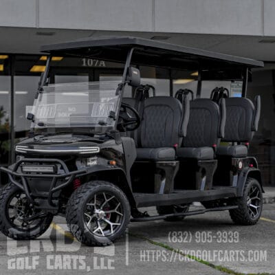 2025 Denago Rover XXL 6-Forward Passenger Lithium Powered Limo Golf Cart - Black